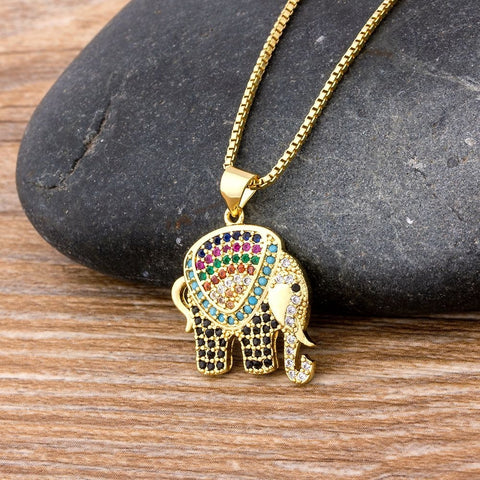 Elephant necklace, Mothers day elephant necklace, Gold Plated elephant minimalist necklace, Blue elephant Necklace, Elephant gifts, Jewelry