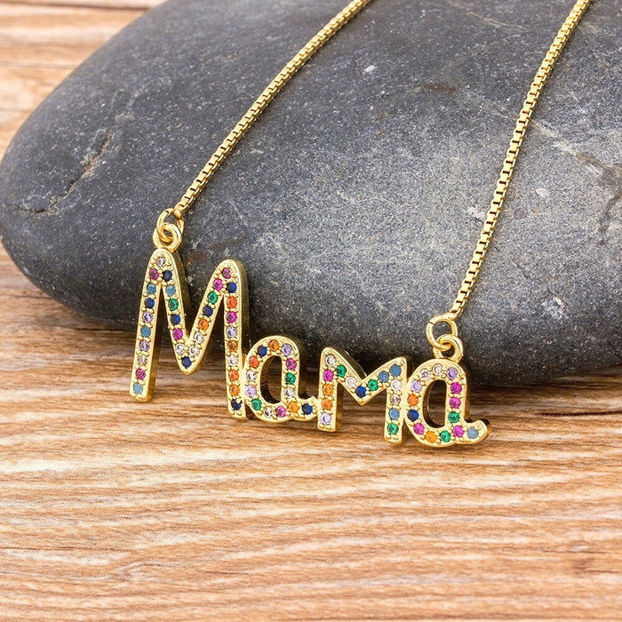 Mama Necklace, Necklace For Mom, Best Mom Necklace, Mom Grandma Necklace, Engraved Necklace Mom, Mom Necklace Minimal, Love Mom Necklace