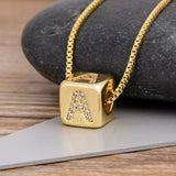 Initial Gold Plated Necklace, Square Initial Necklace, Cursive Initial Necklace, Little Girl Necklace With Initial, Initial Necklace For Her