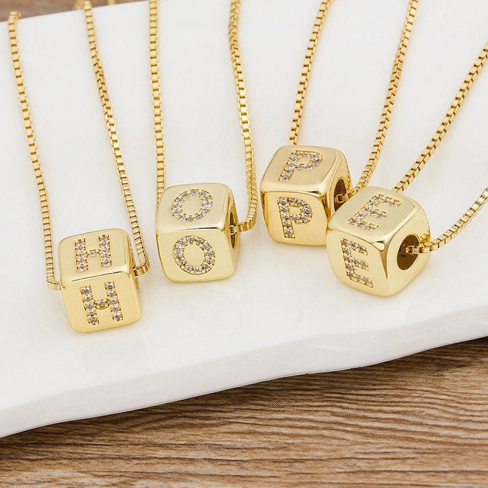 Initial Gold Plated Necklace, Square Initial Necklace, Cursive Initial Necklace, Little Girl Necklace With Initial, Initial Necklace For Her