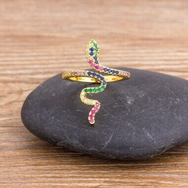 Snake Ring, Dainty Snake Ring, Black Snake Ring, Snake Ring Handmade, Small Adjustable Snake Ring, Minimalist Snake Ring, Silver Snake Ring