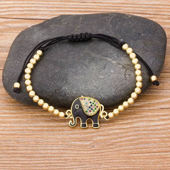 Elephant Bracelet, Elephant Ankle Bracelet, Gold Plated Elephant Bracelet, Elephant Charms, Elephant Gift, Mothers Day Elephant Bracelet