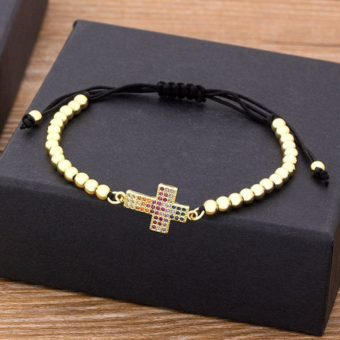Gold Plated Christian Cross Bracelet / Christian Cross Bracelet / Jesus Of Nazareth Bracelet / Christian Cross Jewelry / Christian Gift