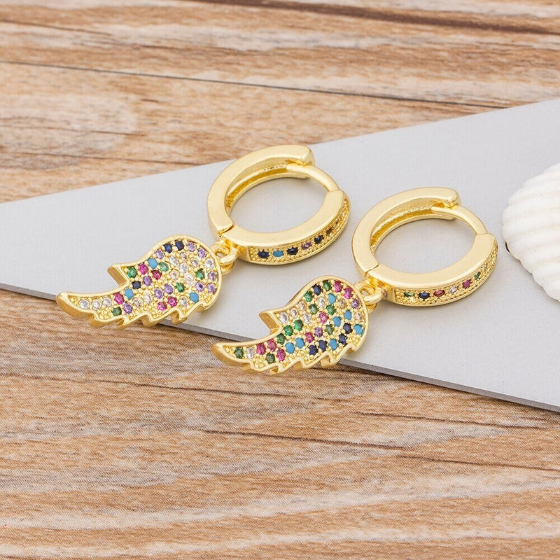 Feather Earring, Feather Earring Svg, Moon Feather Earring, Gold Plated Feather Earring, Feather Cartilage Earring, Half Feather Earring