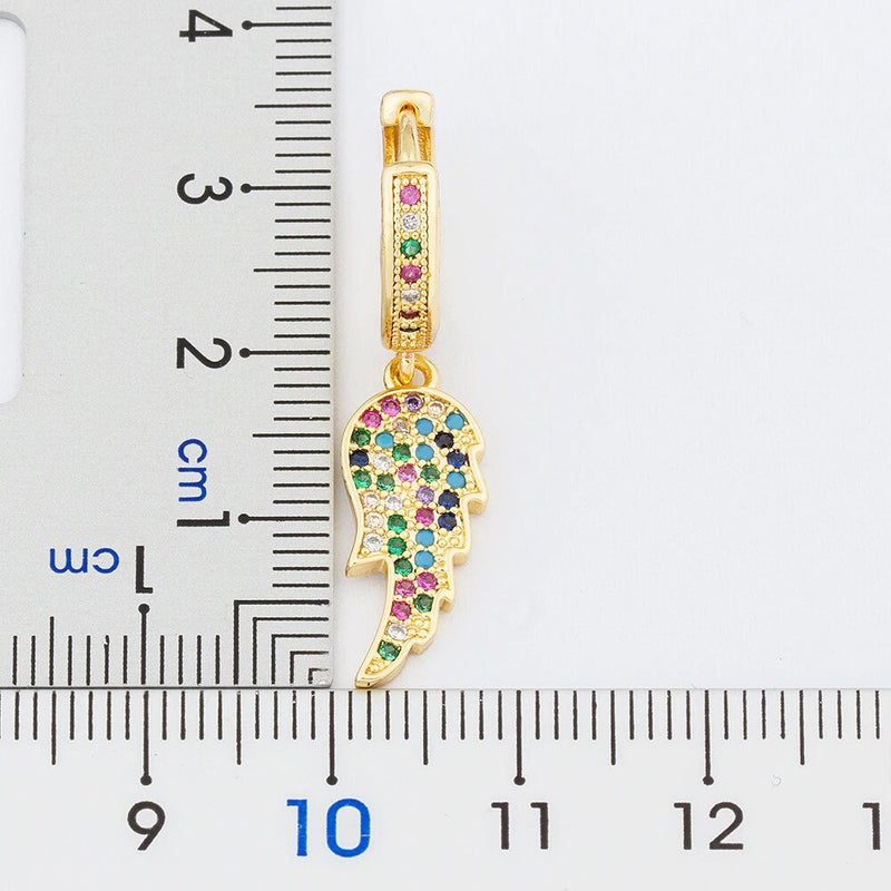 Feather Earring, Feather Earring Svg, Moon Feather Earring, Gold Plated Feather Earring, Feather Cartilage Earring, Half Feather Earring