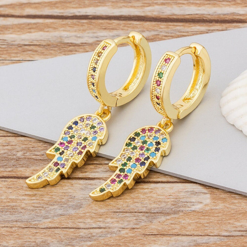 Feather Earring, Feather Earring Svg, Moon Feather Earring, Gold Plated Feather Earring, Feather Cartilage Earring, Half Feather Earring