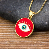 Evil eye pendant, Evil eye charms, Evil eye necklace gold plated, Evil eye choker, Dainty evil eye, Evil eye initial, Evil eye protection