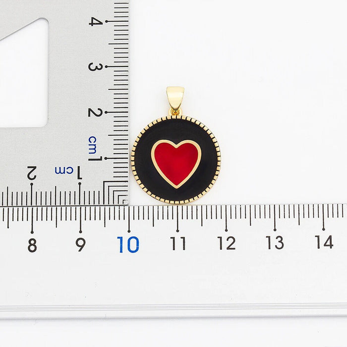 Red/black Heart Necklace, Cute Heart Necklace, Mini Heart Necklace, Gold Necklace Red, Mini Red Heart, Big Pink Heart, Gold Necklace Red