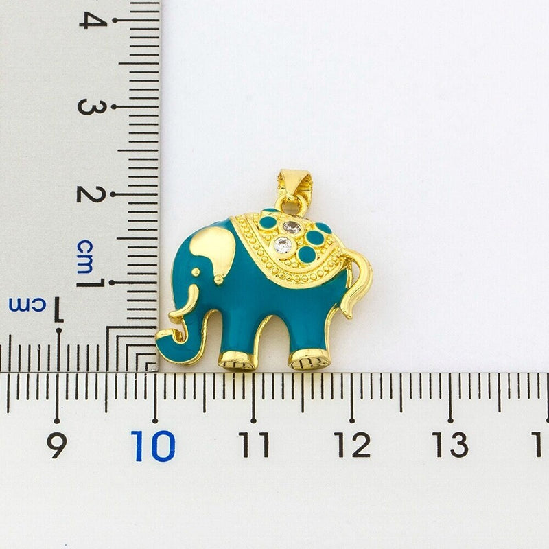 Elephant Necklace, Mothers Day Elephant Necklace, Gold Plated Elephant Minimalist Necklace, Blue Elephant Necklace, Elephant Gifts, Jewelry