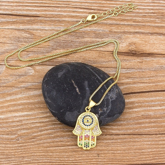 Hamsa Necklace, Hamsa Necklace Gold, Hamsa Evil Eye Necklace, Gold Plated Necklace Hamsa, Hamsa Hand Necklace, Small Hamsa Hand Of Fatima