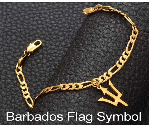 Barbados Ankle Bracelet, Barbados Anklet, Barbados Bracelet, Barbados Gifts, Barbados Map, Barbados  Necklace, Barbados Flag, Barbados  Art