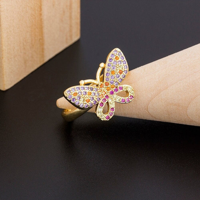 Adjustable Butterfly Ring, Butterfly Ring, Butterfly Promise Ring, Butterfly Flower Ring, Butterfly Necklace Earrings, Butterfly Couple Ring