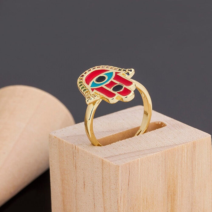 Hamsa Hand Evil Eye Ring, Classic Evil Eye Ring, Adjustable Evil Eye Ring, Nazar Evil Eye Ring, Evil Eye Toe Ring, Blue Green Red Evil Eye