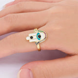 Hamsa Hand Evil eye ring, Classic evil eye ring, Adjustable Evil eye ring, Nazar evil eye ring, Evil eye toe ring, Blue Green Red evil eye