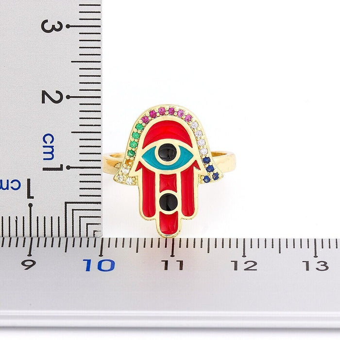 Hamsa Hand Evil Eye Ring, Classic Evil Eye Ring, Adjustable Evil Eye Ring, Nazar Evil Eye Ring, Evil Eye Toe Ring, Blue Green Red Evil Eye