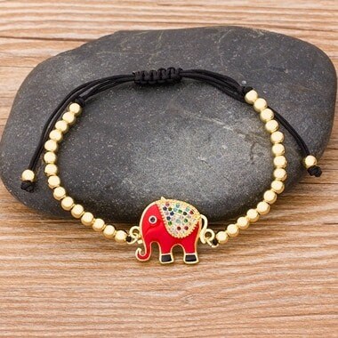 Elephant Bracelet, Elephant Ankle Bracelet, Gold Plated Elephant Bracelet, Elephant Charms, Elephant Gift, Mothers Day Elephant Bracelet