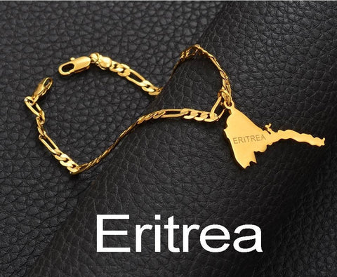 Eritrea 18K Gold Plated Anklets / Eritrea Jewelry / Eritrea Ankle Bracelets / Eritrea Gift