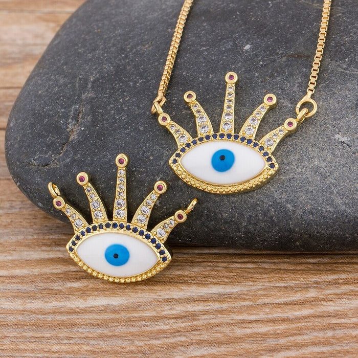 Evil Eye Pendant, Evil Eye Charms, Evil Eye Necklace Gold Plated, Evil Eye Choker, Dainty Evil Eye, Evil Eye Initial, Evil Eye Protection