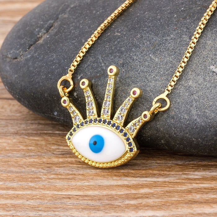 Evil Eye Pendant, Evil Eye Charms, Evil Eye Necklace Gold Plated, Evil Eye Choker, Dainty Evil Eye, Evil Eye Initial, Evil Eye Protection