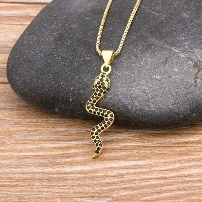 Snake Necklace, Small Snake Necklace, Snake Necklace Gold, Thin Snake Necklace, Dainty Snake Necklace, Snake Chain Gold Necklace, Pendent