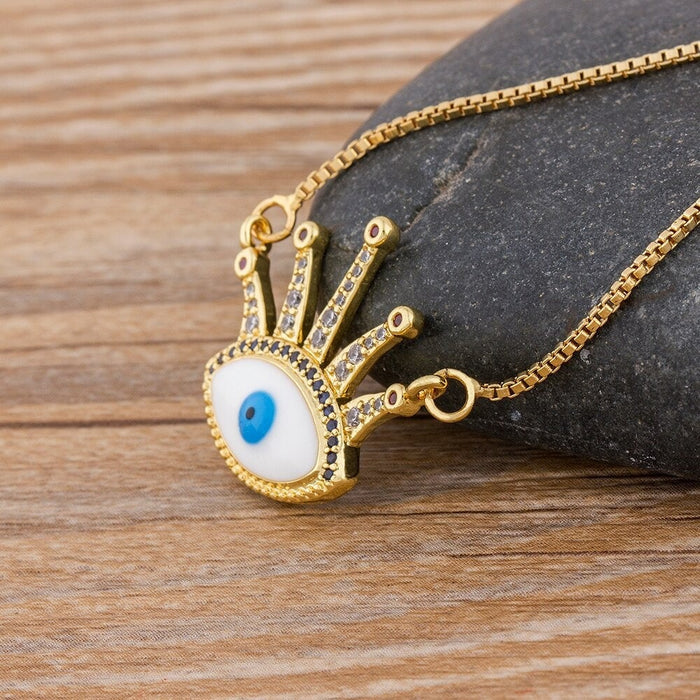 Evil Eye Pendant, Evil Eye Charms, Evil Eye Necklace Gold Plated, Evil Eye Choker, Dainty Evil Eye, Evil Eye Initial, Evil Eye Protection