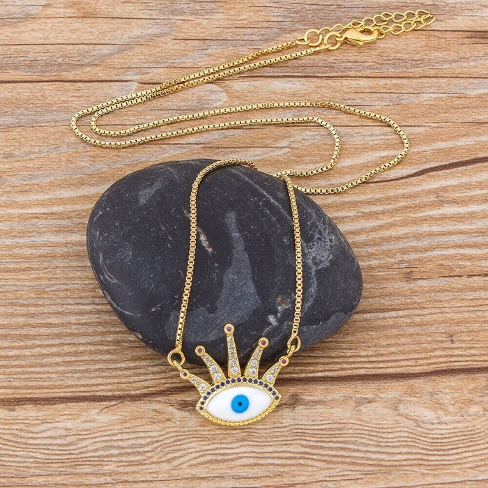 Evil Eye Pendant, Evil Eye Charms, Evil Eye Necklace Gold Plated, Evil Eye Choker, Dainty Evil Eye, Evil Eye Initial, Evil Eye Protection