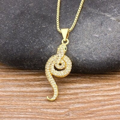 Snake Necklace, Small Snake Necklace, Snake Necklace Gold, Thin Snake Necklace, Dainty Snake Necklace, Snake Chain Gold Necklace, Pendent