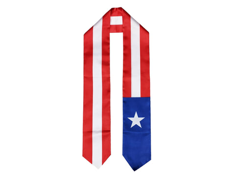 Puerto Rico Flag Graduation Stole, Puerto Rico Flag Graduation Sash, Puerto Rico Graduation Stole, Puerto Rican Flag Graduation Stole