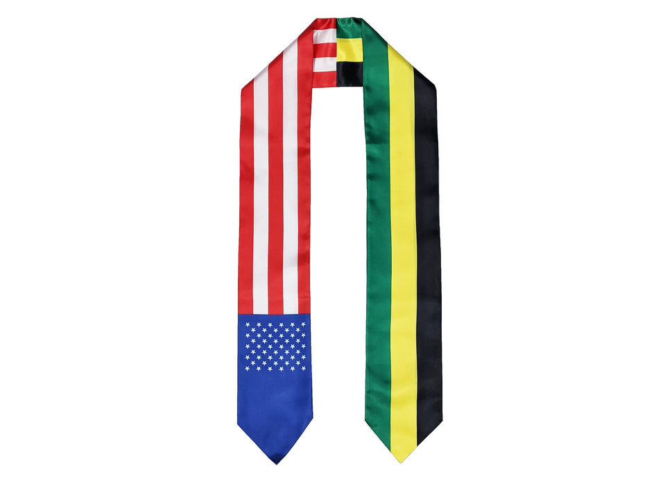 Jamaican American Graduation Stole, Jamaica America Graduation Stole, Graduation Sash, Jamaica Flag Graduation Stole, Jamaican Flag