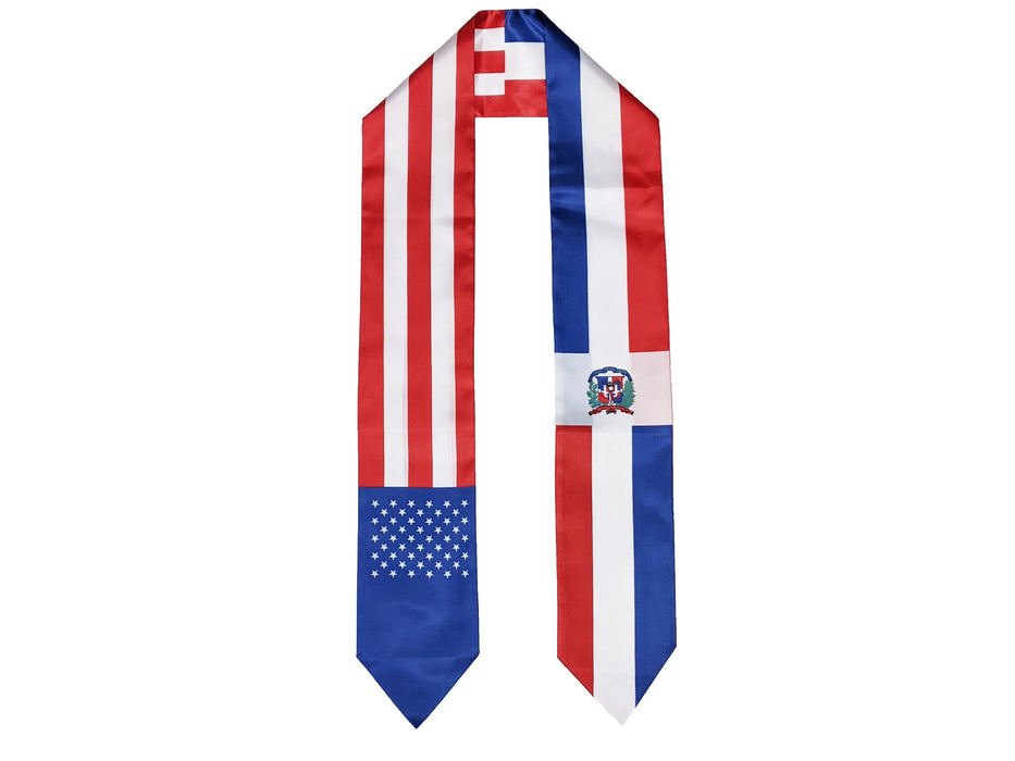 Dominican American Graduation Stole, Dominican Republic America Graduation Sash, Dominican Flag Graduation Stole