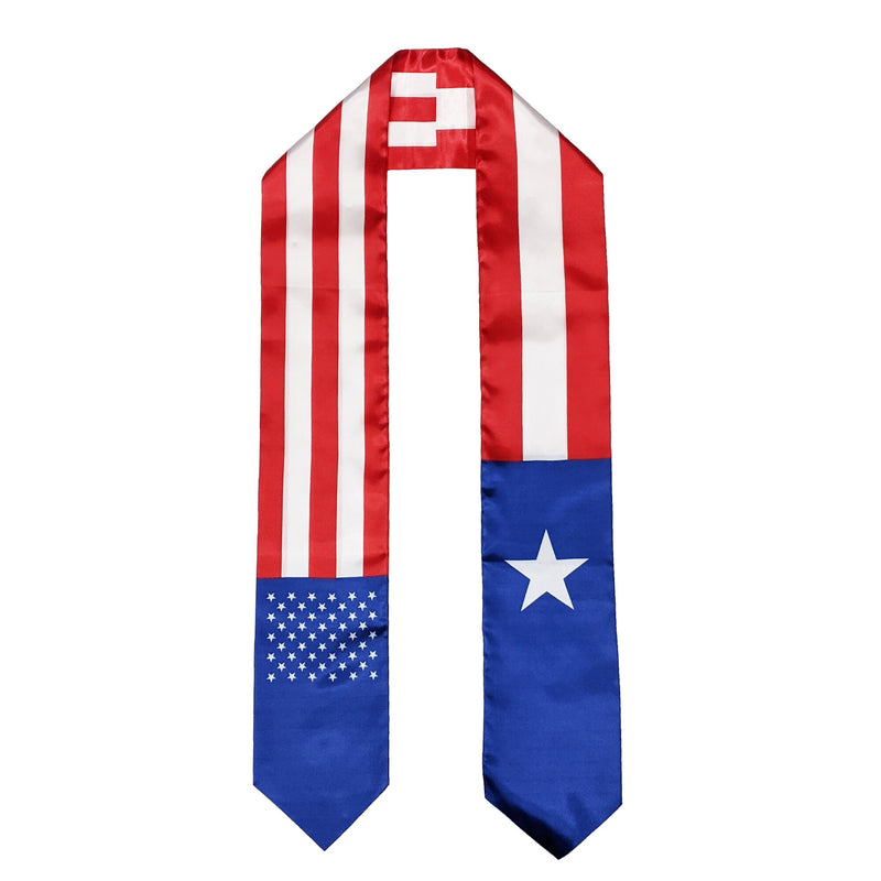 Puerto Rican American Graduation Stole, Puerto Rico America Graduation Stole, Puerto Rican Graduation Sash, Puerto Rico Flag