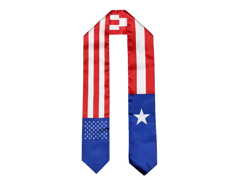 Puerto Rican American Graduation Stole, Puerto Rico America Graduation Stole, Puerto Rican Graduation Sash, Puerto Rico Flag
