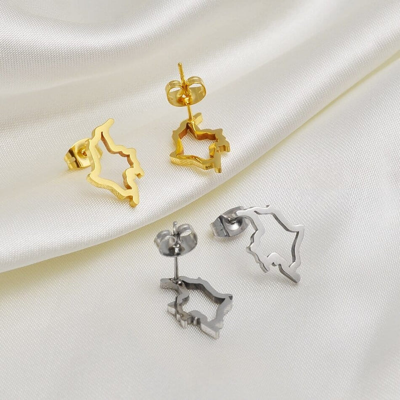 Minimalist Colombia 18K Gold Plated Earrings / Small Colombia Jewelry / Colombia Map Earrings / Tiny Colombia Earrings / Colombia Gift