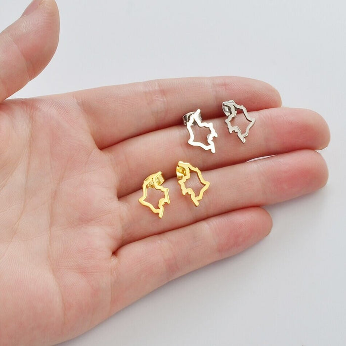 Minimalist Colombia 18K Gold Plated Earrings / Small Colombia Jewelry / Colombia Map Earrings / Tiny Colombia Earrings / Colombia Gift