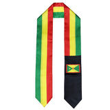 Grenada Flag Graduation Stole, Grenada Flag Graduation Sash, Grenada Graduation Stole, Grenadian Flag Graduation Stole