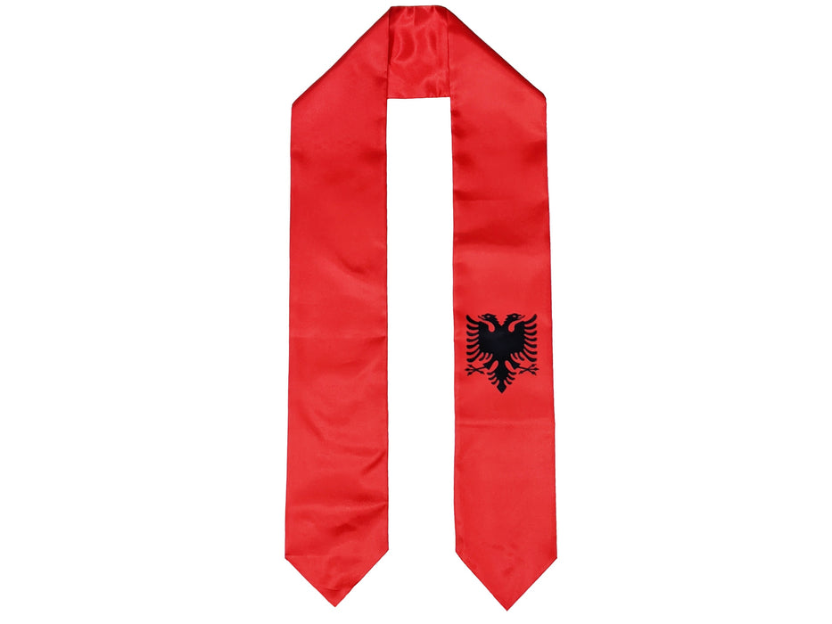 Albania Flag Graduation Stole, Albania Flag Graduation Sash, Albania Graduation Stole, Albanian Flag Graduation Stole