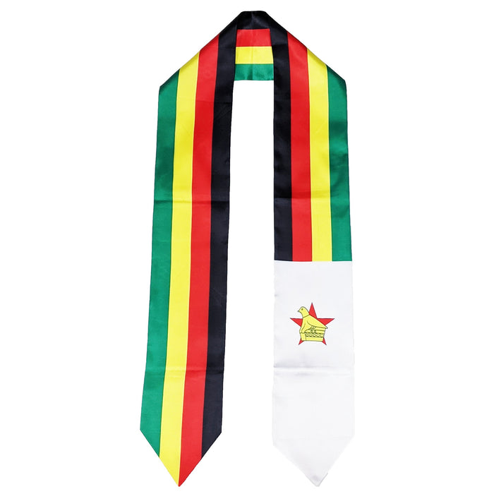 Zimbabwe Flag Graduation Stole, Zimbabwe Flag Graduation Sash, Zimbabwe Graduation Stole, Zimbabwean Flag Graduation Stole