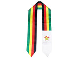 Zimbabwe Flag Graduation Stole, Zimbabwe Flag Graduation Sash, Zimbabwe Graduation Stole, Zimbabwean Flag Graduation Stole