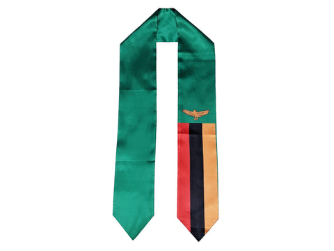Zambia Flag Graduation Stole, Zambia Flag Graduation Sash, Zambia Graduation Stole, Zambian Flag Graduation Stole