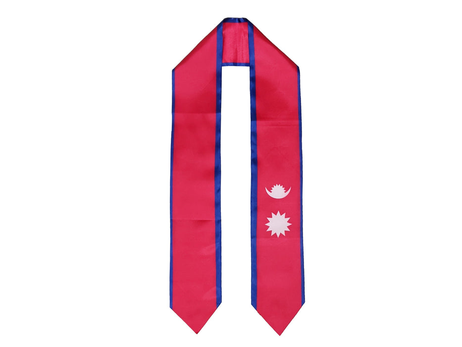 Nepal Flag Graduation Stole, Nepal Flag Graduation Sash, Nepal Graduation Stole, Nepalese Flag Graduation Stole