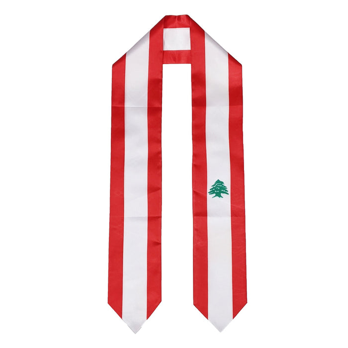 Lebanon Flag Graduation Stole, Lebanon Flag Graduation Sash, Lebanon Graduation Stole, Lebanese Flag Graduation Stole