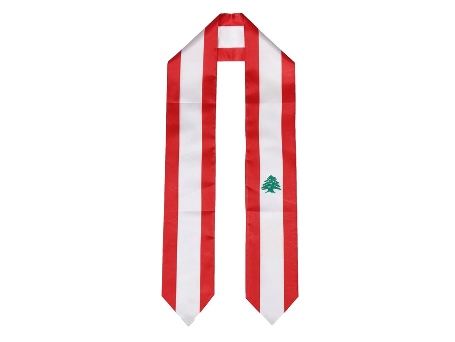 Lebanon Flag Graduation Stole, Lebanon Flag Graduation Sash, Lebanon Graduation Stole, Lebanese Flag Graduation Stole