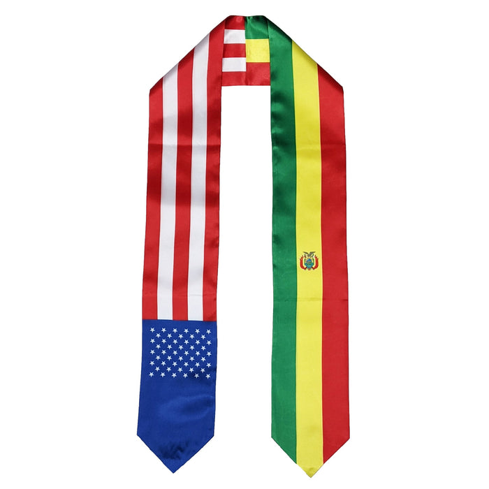 Bolivian American Graduation Stole, Bolivia America Graduation Sash, Bolivian Flag Graduation Stole