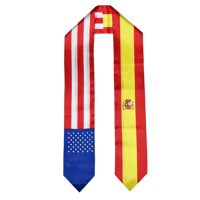 Spaniard American Graduation Stole, Spain America Graduation Sash, Spaniard Flag Graduation Stole