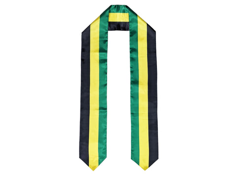 Jamaica Flag Graduation Stole, Jamaica Flag Graduation Sash, Jamaica Graduation Stole, Jamaican Flag Graduation Stole