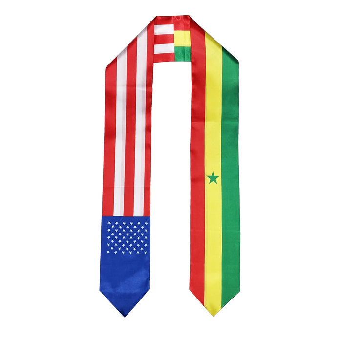 Senegalese American Graduation Stole, Senegal America Graduation Sash, Senegalese Flag Graduation Stole