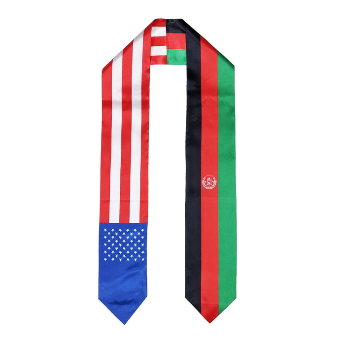 Afghan American Graduation Stole, Afghanistan America Graduation Sash, Afghan Flag Graduation Stole