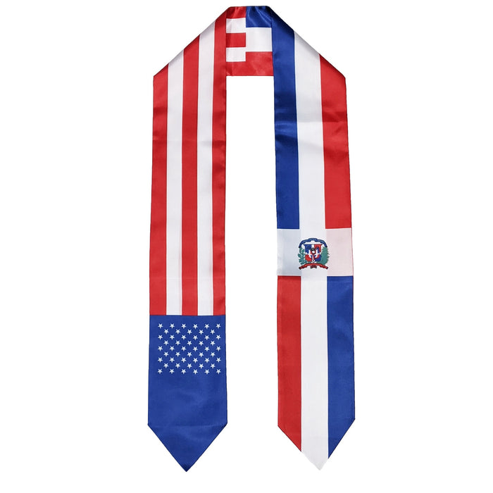 Dominican American Graduation Stole, Dominican Republic America Graduation Sash, Dominican Flag Graduation Stole