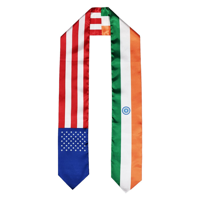 Indian American Graduation Stole, India America Graduation Stole, Indian Graduation Sash, India Flag