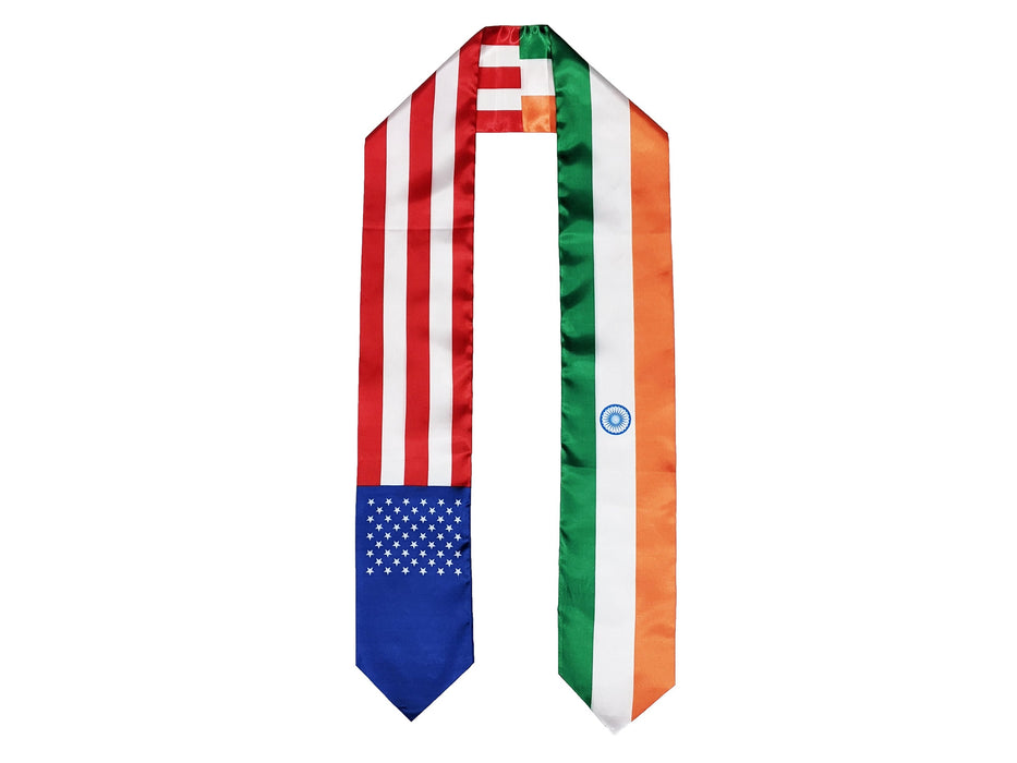 Indian American Graduation Stole, India America Graduation Stole, Indian Graduation Sash, India Flag